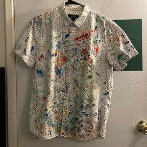 Custom paint splattered Forever 21 button down shirt